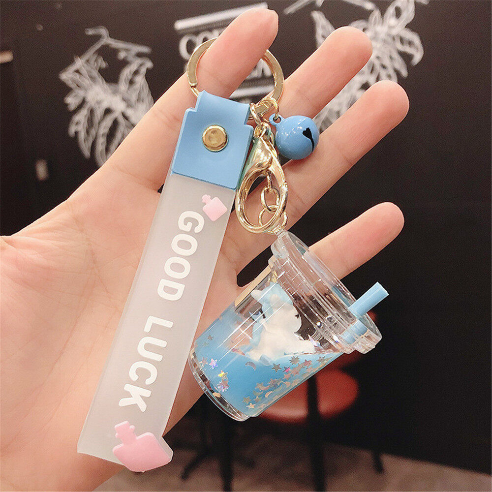 Artoon Cup Drink Bottle Keychain Cute Keychain Girl Key Chain Cartoon
