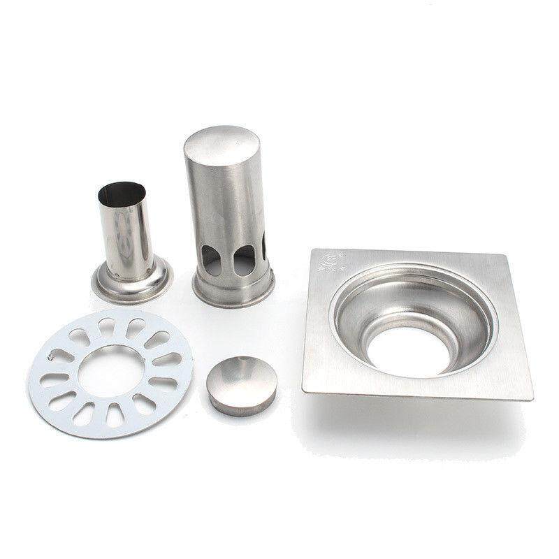BOKALI Stainless Steel Square Bathroom Drain Cover Floor Drain Home