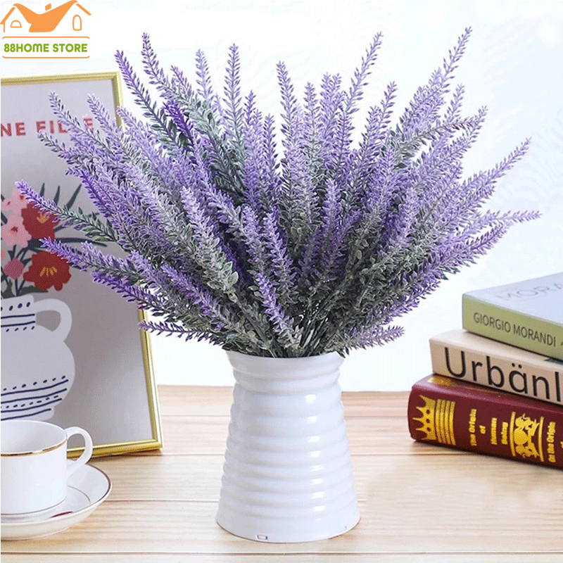 【88HomeStore】 Romantic Provence decorative lavender Artificial silk flower flowers decorative grain simulation of aquatic plants