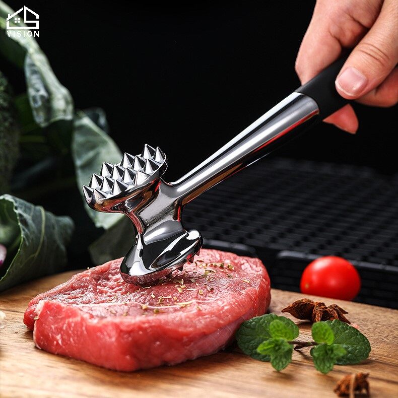 Vision Bếp Thịt Đấu Thầu Búa Vồ Để Đập Thịt Bò Bít Tết Thịt Lợn Thịt Hai Mặt Búa Hợp Kim Nhôm Dụng Cụ Nhà Bếp Phụ Kiện
