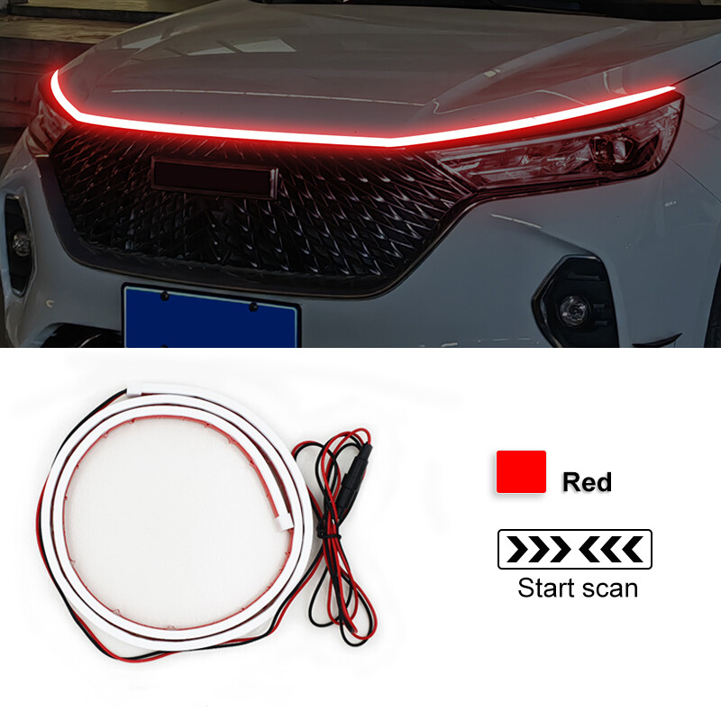 Seametal start-scan led daytime running lights drl car hood flexible strip universal