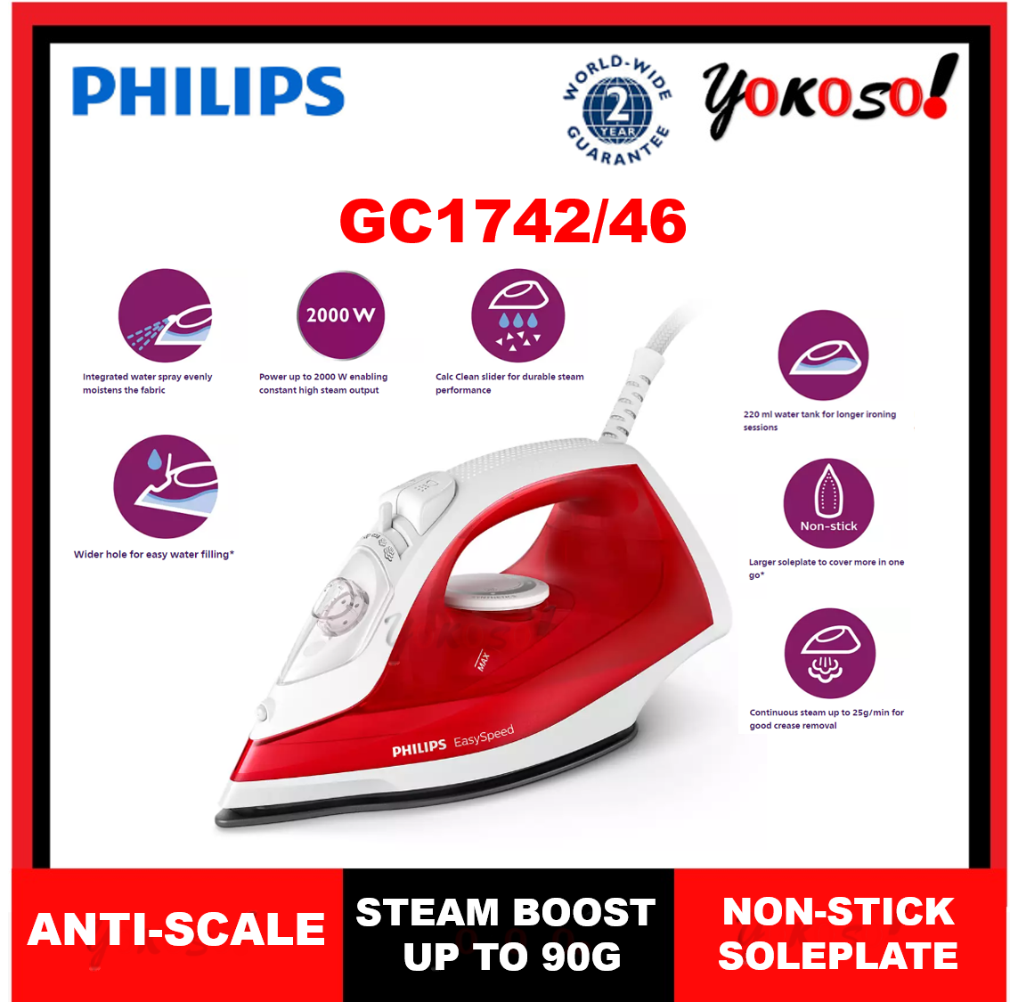philips steam iron gc1742