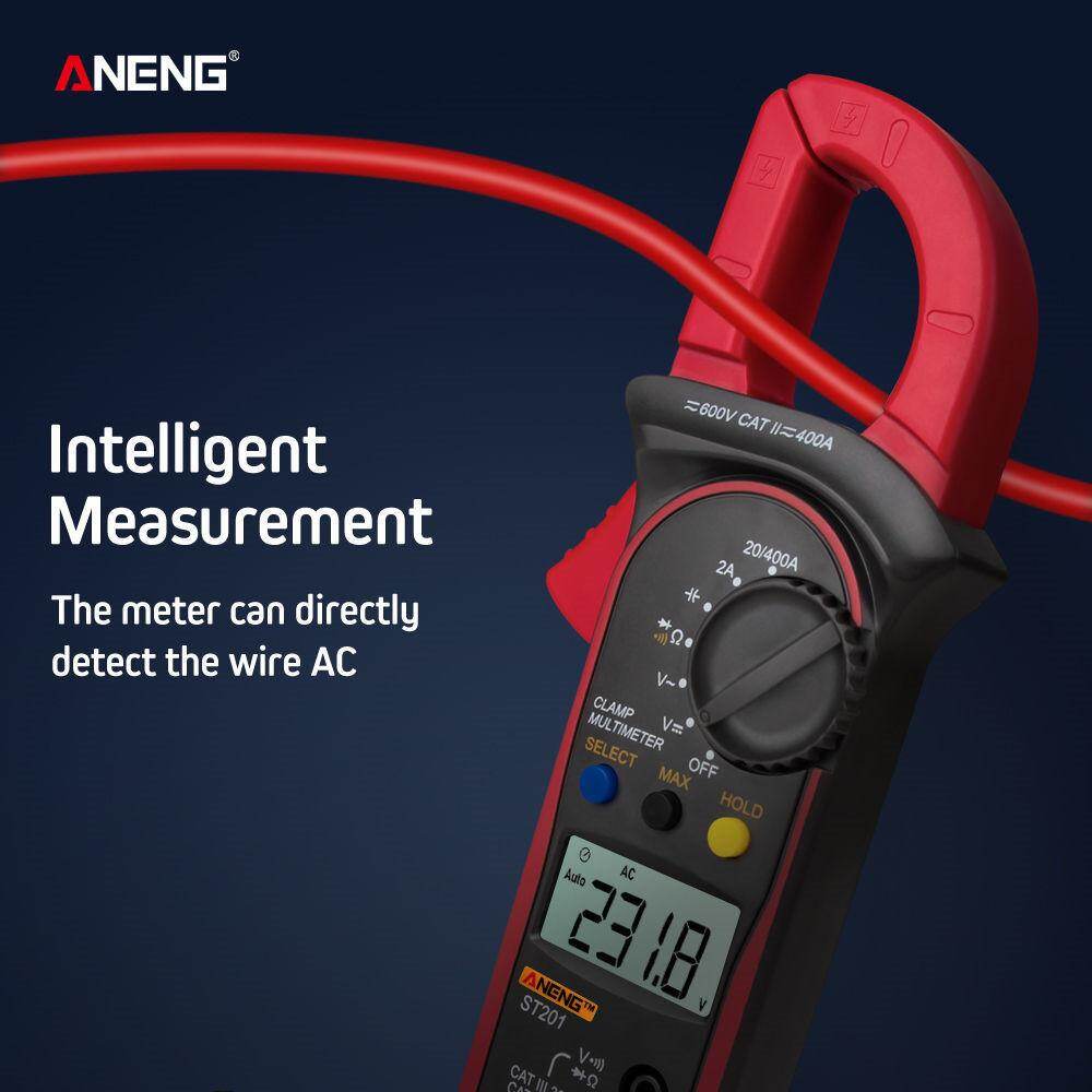 ANENG ST201 Digital Clamp Multimeter Ammeter Transistor Tester Voltage Tester Red Color