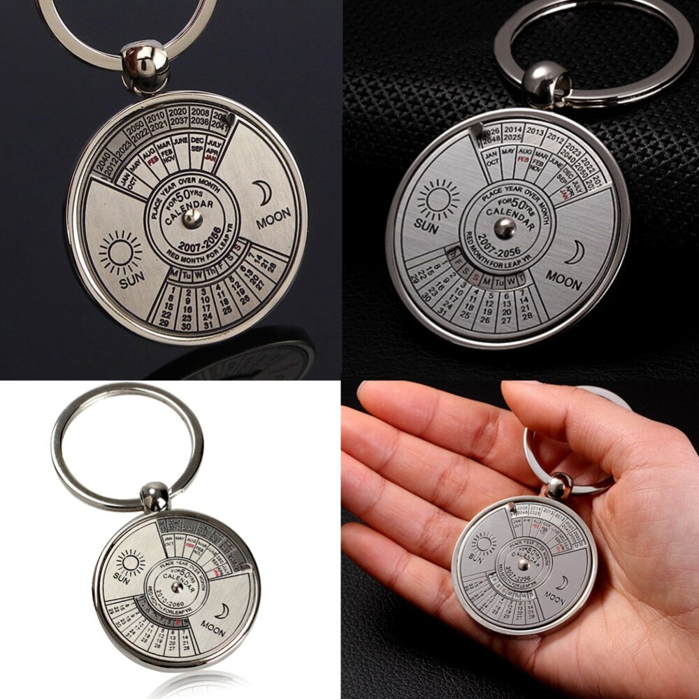 Móc Khóa Lịch Vạn Niên Mini Độc Đáo Kim Loại Keyring , 50 Năm
