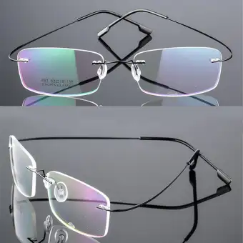 titanium rimless flexible eyeglasses