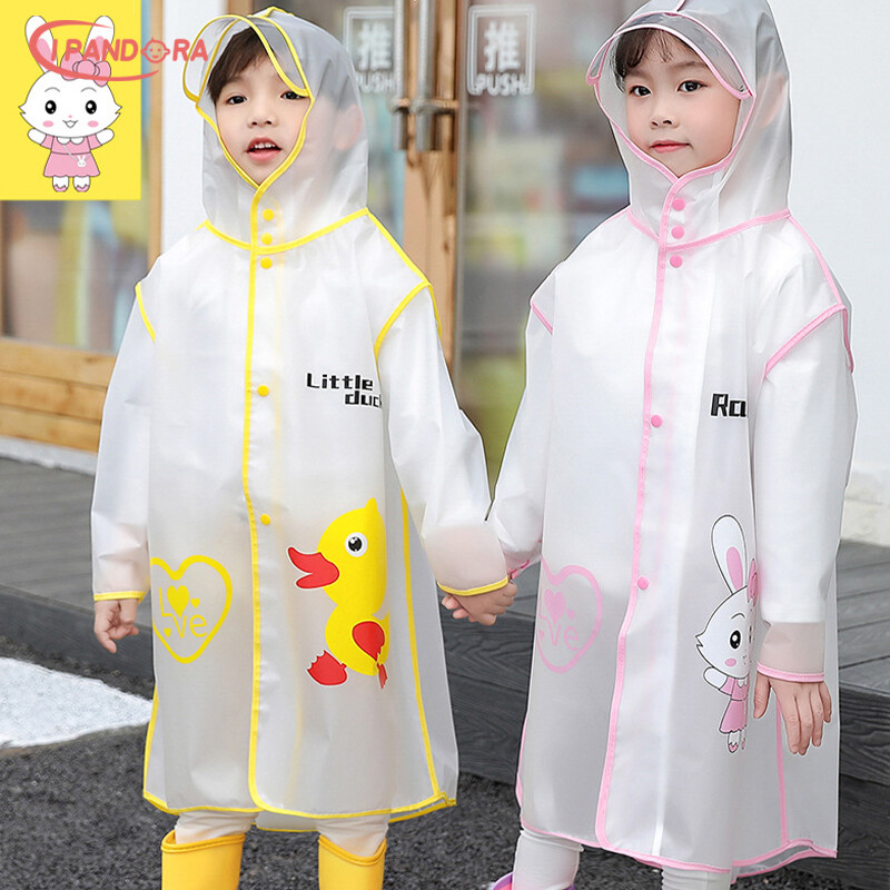 IP Children's Raincoat Cartoon Kindergarten Baby Children Primary School Students Transparent Raincoat Boys and Girls With Schoolbags