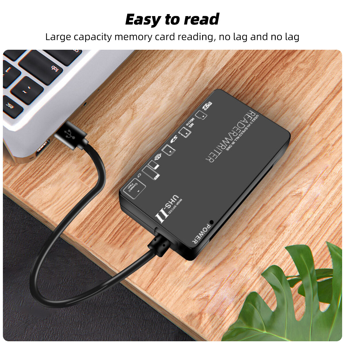 FONKEN 6 in 1 USB2.0/Type-C Card Reader Multi Function CF M2 MS XD SD TF Six Card Slot Camera Password Box Card Reader