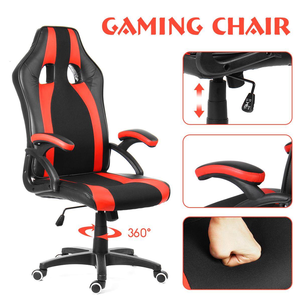 Executive Office Home Gaming Racing Chair 135° Lying Recliner Swivel Seat