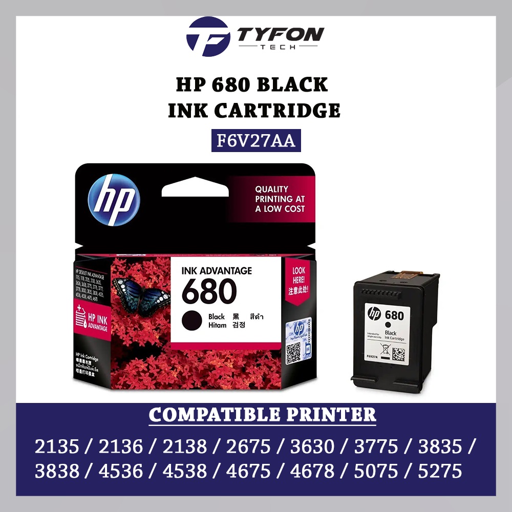 HP 680 Black Ink Cartridge (F6V27AA 