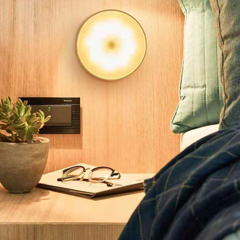 JJT Wireless wall lights, automatic lights, sensor lights, LED sensor lights, bedside lights, bedroom lights, LED lights, wall lights, stair lights, USB charging, soft light. night light wardrobe lighting cabinet lamp night light reading lamp