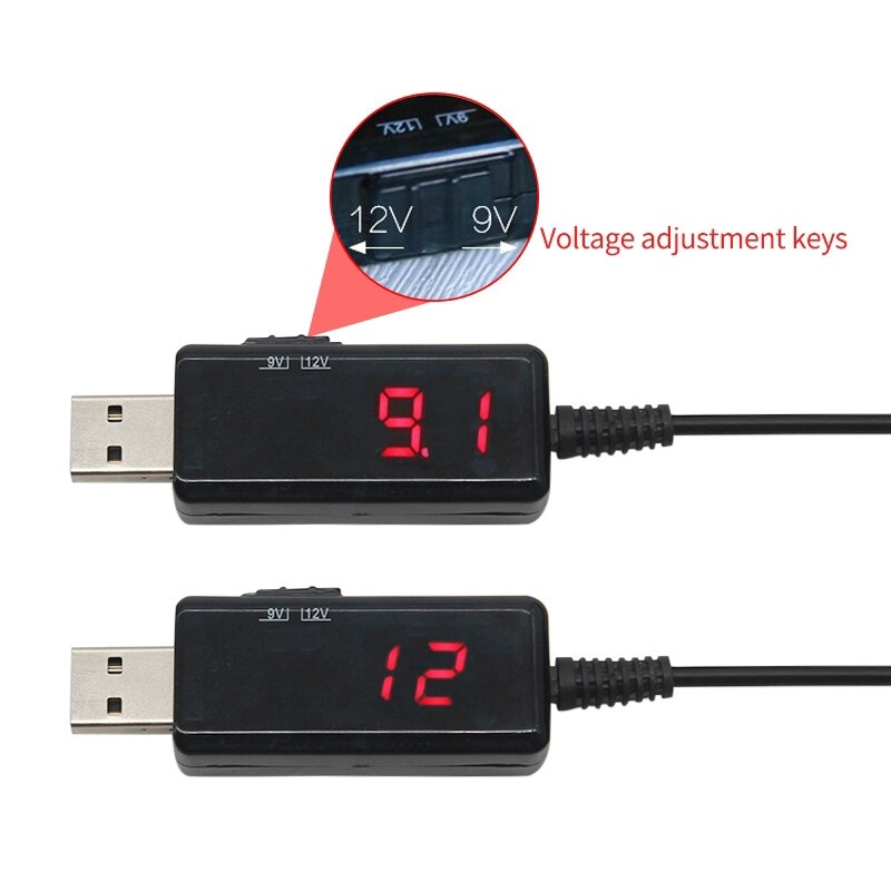 Cáp Chuyển Đổi USB Sang DC Boost 5V Sang 9V 12V Điện Áp Có Thể Điều Chỉnh Volt Hiển Thị Led Biến Áp Bộ Điều Chỉnh Nguồn DC Có Dây Chuyển Đổi