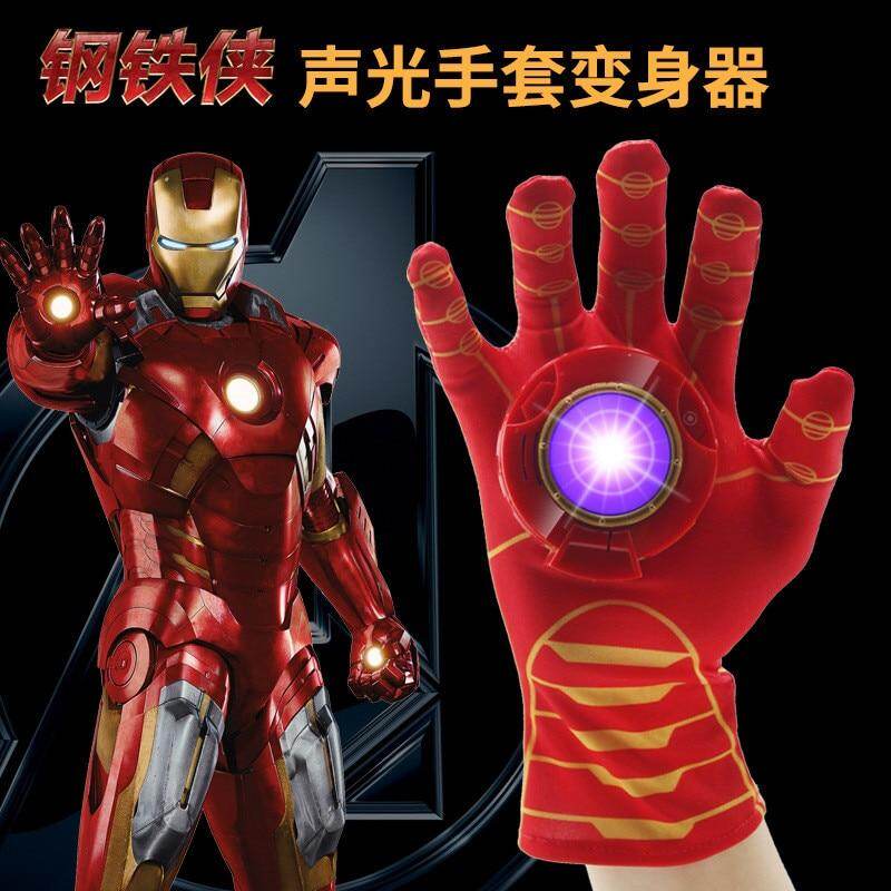 The Avengers Iron Man Glove Toy Action Figure Launchers Cartoon Interesting Iron Man Glove Emitter Flash Sound For Children Gift