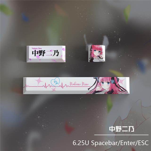 PBT Anime Keycaps DIY Spacebar Supplement key Caps Custom Anime Character Cherry Profile Keycaps for Mechanical Keyboard