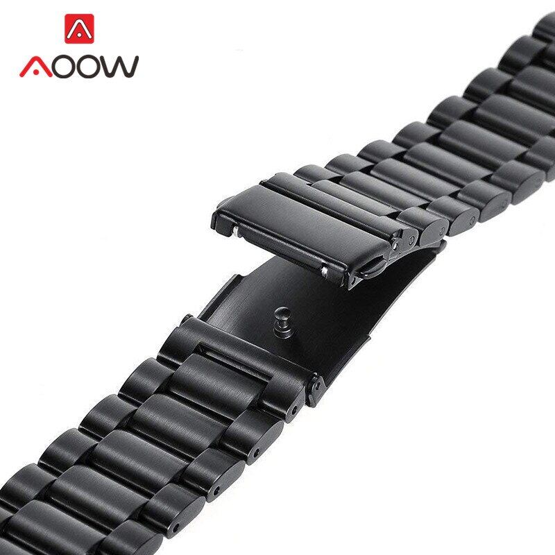 3 Dây Đeo Bằng Thép Không Gỉ Màu Trơn 18Mm 20Mm 22Mm 24 Khóa Gấp Vòng Đeo Tay Thay Thế Kim Loại Cho Nam Tháo Nhanh Dây Đeo Đồng Hồ