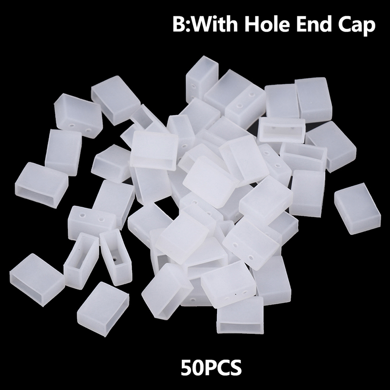 50 cái Đèn Neon dây 6x12mm nắp bịt đầu LED Silicone nối đèn LED chống nước dải đèn neon