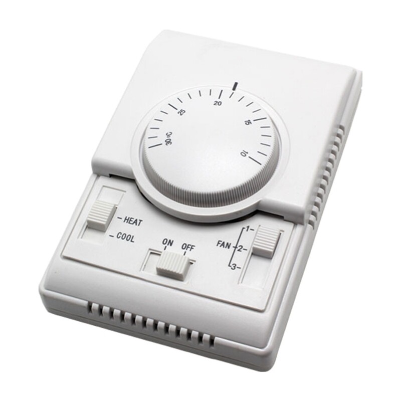 Cool & Heat Mechanical Thermostat Central Air Conditioner Temperature Controller with Fan Speed for Key Working Mode Swi