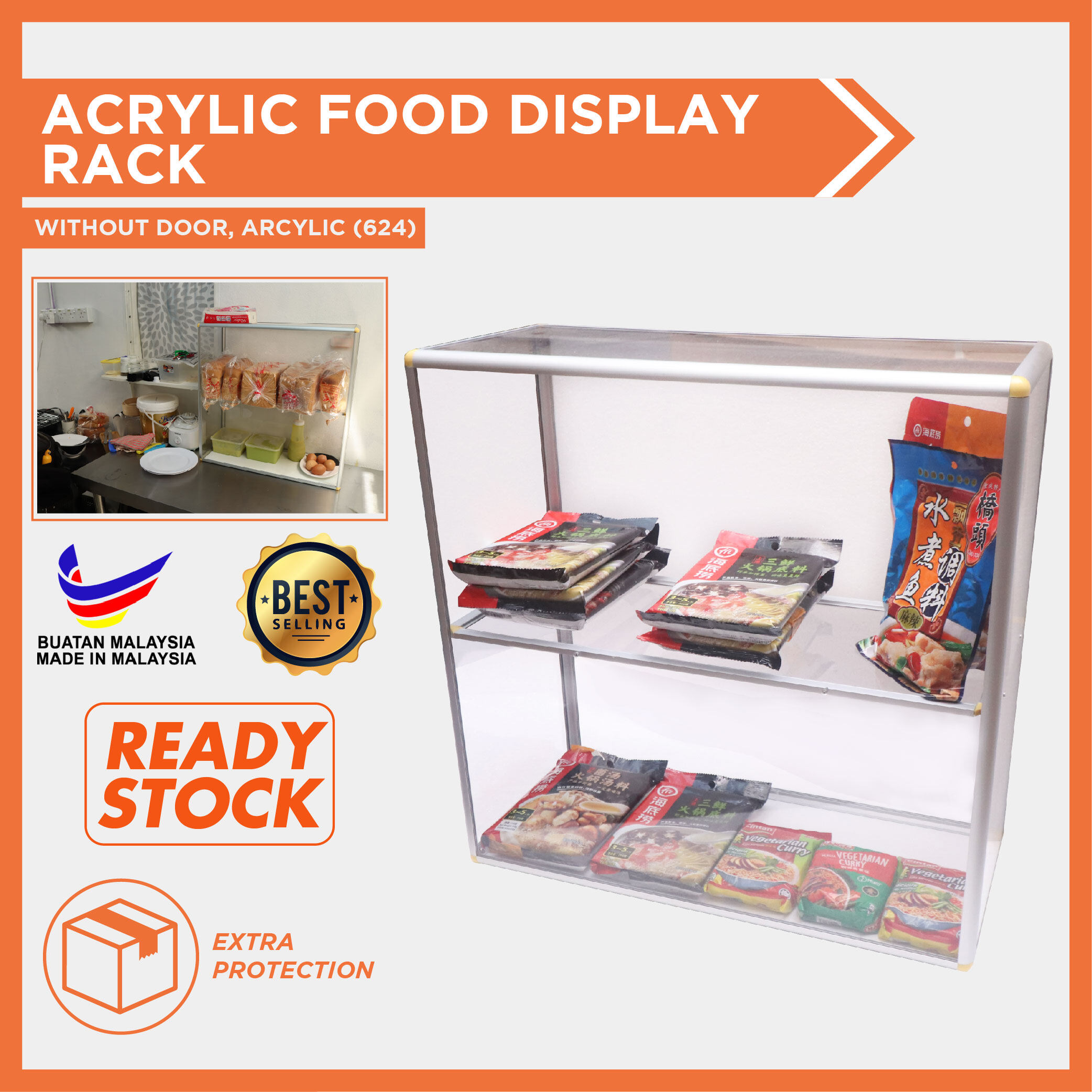Acrylic Food Display Rack Rak Pamer Makanan Acrylic Food Display Case