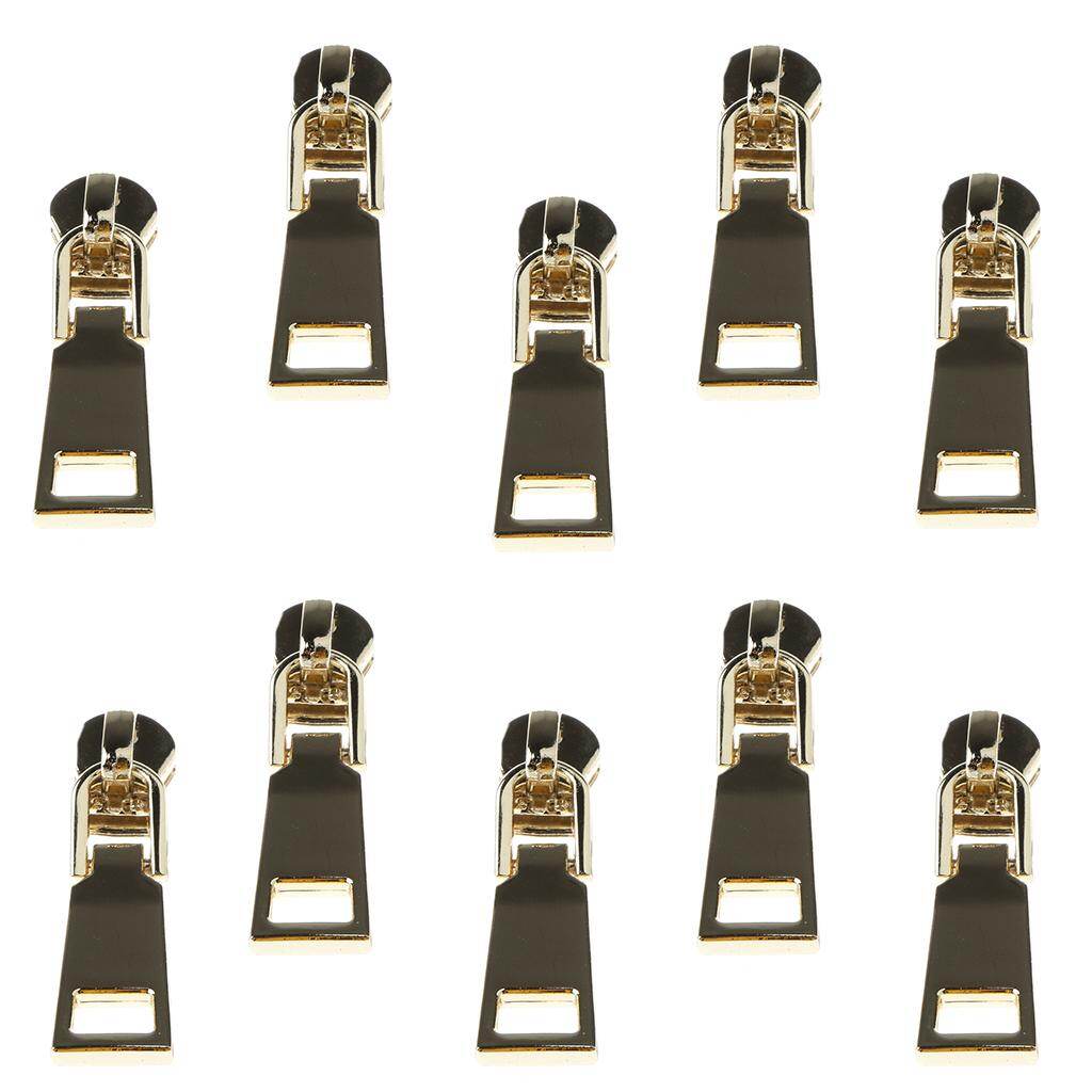 Baoblaze 10x #5 New Zipper Slider Pull Metal Zipper for Broken Jacket Backpack Quick Fix