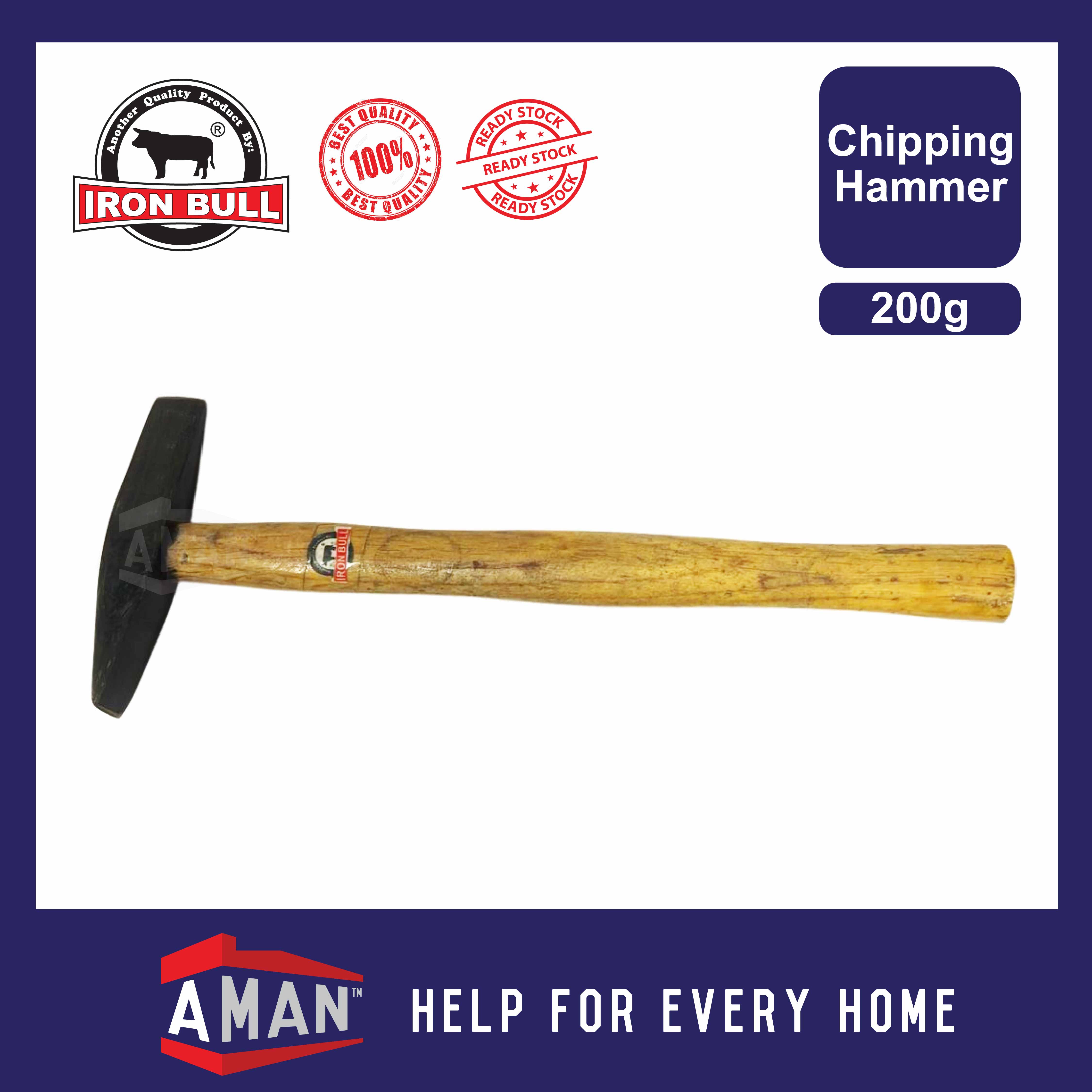 IRON BULL Chipping Hammer Wooden Handle Brick Hammer Blacksmith Sledge ...