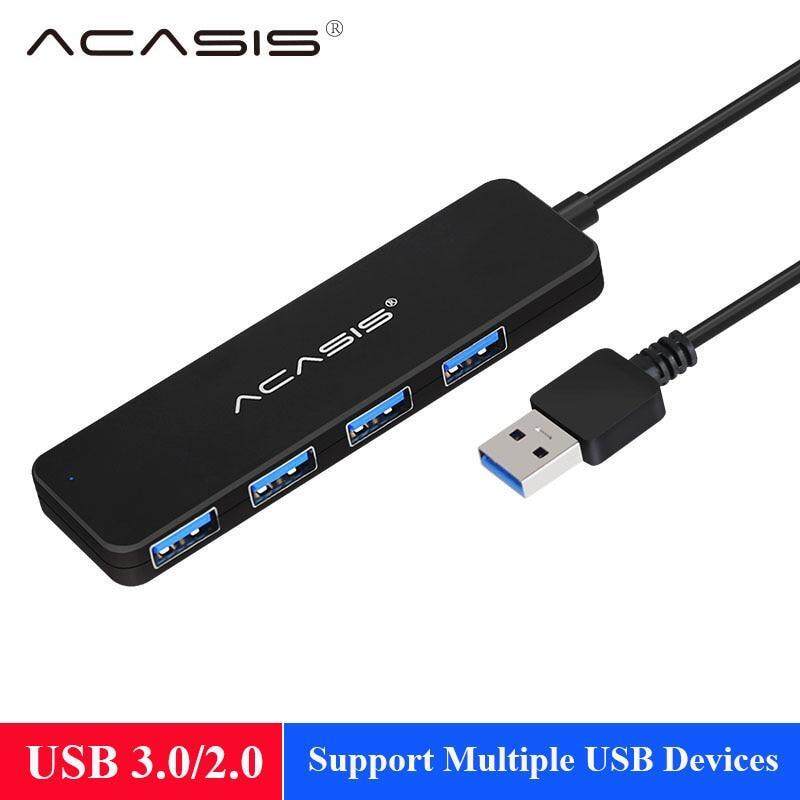 Acasis USB Hub 3.0 4 Port External USB 2.0 Splitter with Micro Hub USB Port Charging for iMac PC Laptop USB Extension Adapter#30