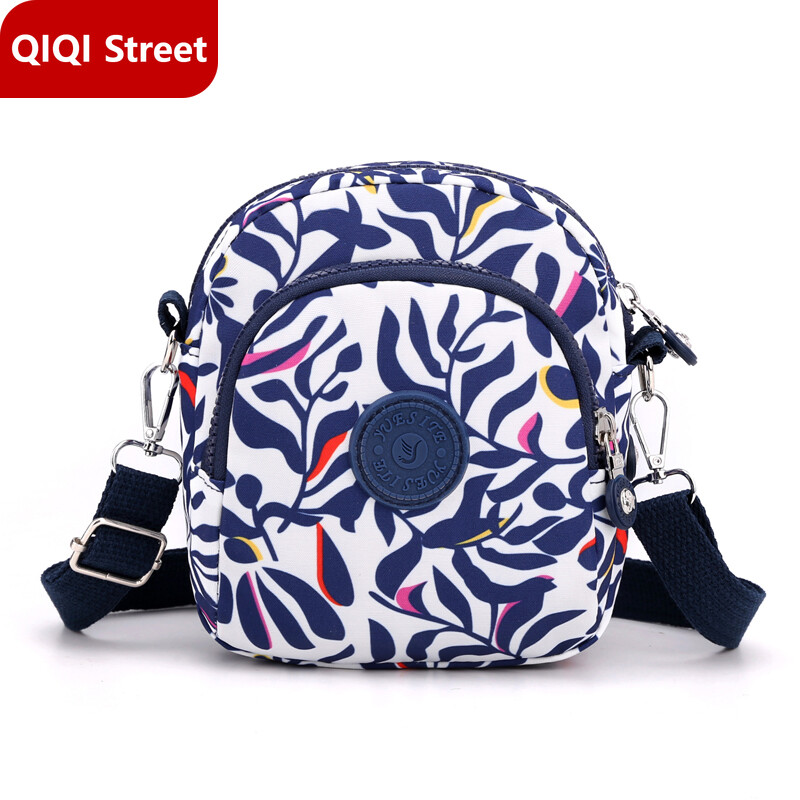 Lightweight small bag, Oxford cloth waterproof female messenger bag, all-match mini mobile phone bag, multi-layer summer canvas shoulder bag