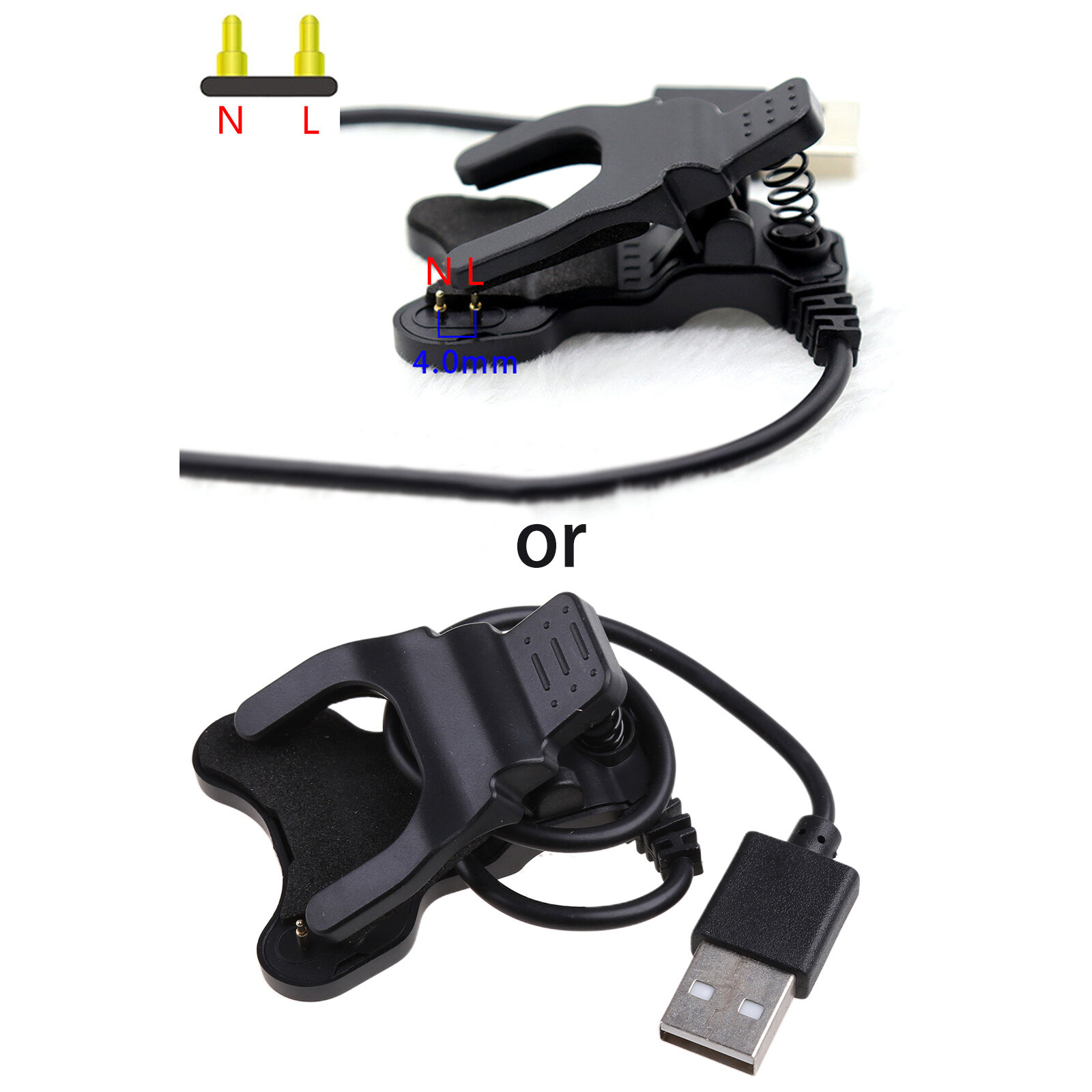 For smart watch charger universal usb 5v charging cable charger clip 2 pins/5pins for tw64 68 for smart band charger cli
