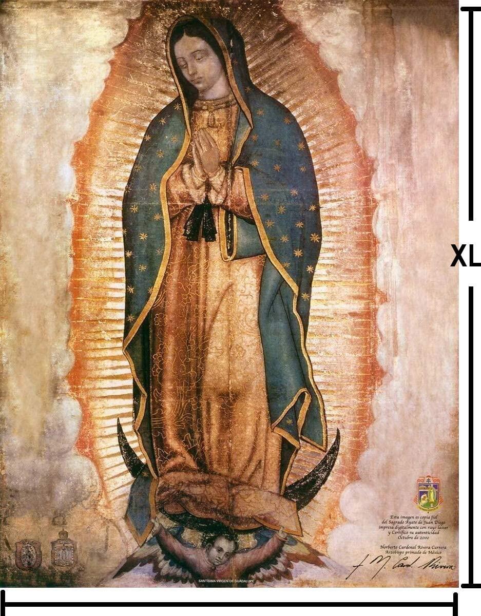 Virgen de Guadalupe GIGANTE Lienzo Real XL LARGE Our Lady of Guadalupe