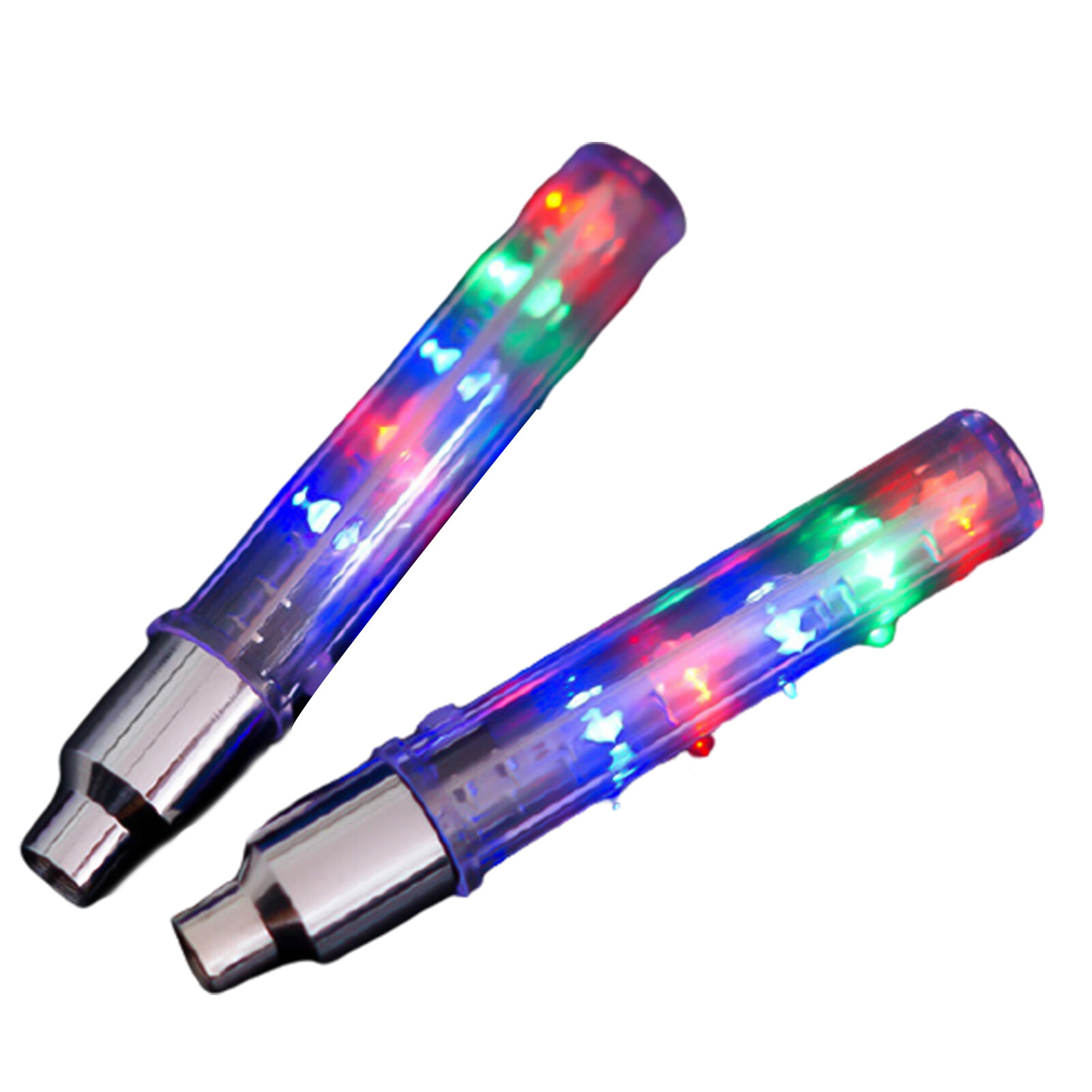 Honrane 2Pcs Bicycle Tyre Tire Valve Rim Flashing Light Colorful Bike Wheel Cap Lamp