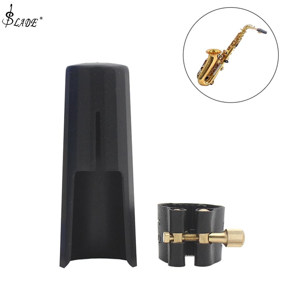 SLADE Practical Professional Saxophone Mouthpiece Cap Leather Ligature Clip for Alto Tenor Soprano Saxophone