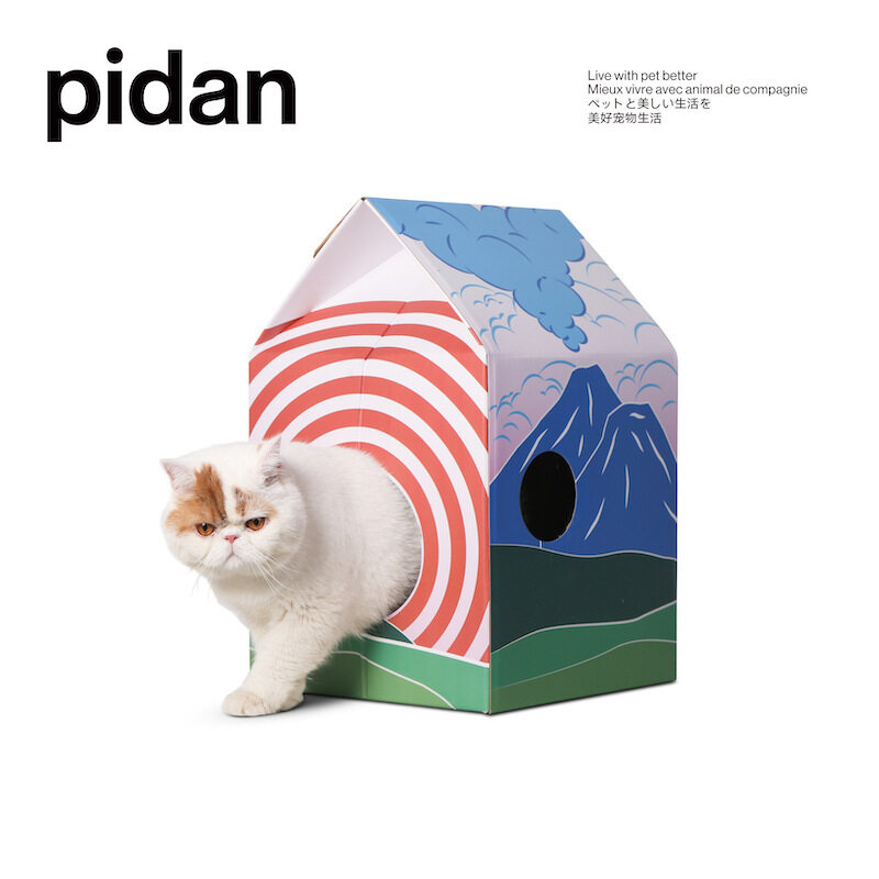 Pidan cào nhà cho mèo cào cào với miếng Cào Có thể gập lại 12.52 ″ × 12.99 ″ × 19.88 ″ ẩn và tìm hộp bìa cứng dễ dàng cất giữ