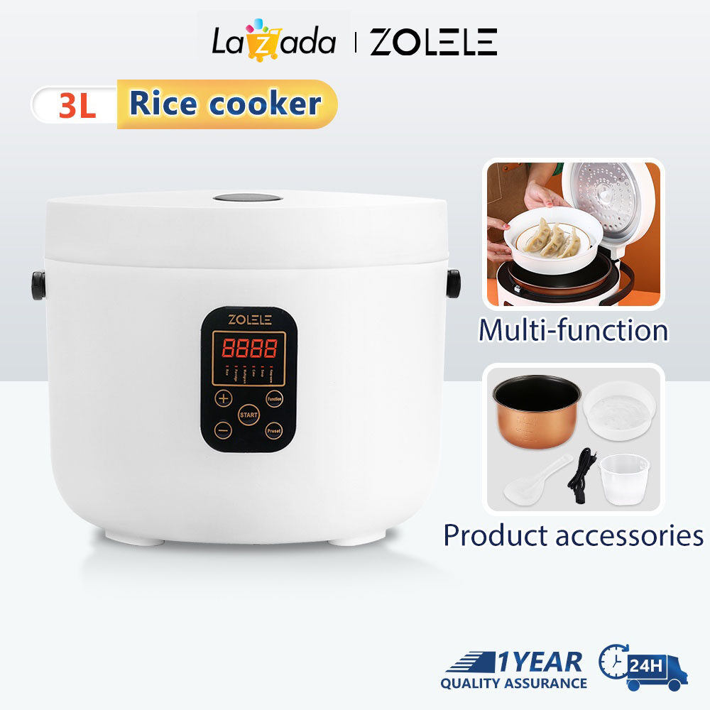 ZOLELE Household Rice Cooker Non Stick Smart Rice Cooker 3L MultiFunction Electric Cooker