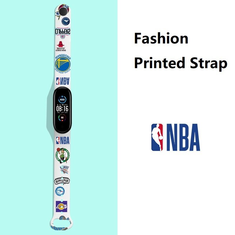 Fashion Silicon Strap for Xiaomi mi band 5 6 7 Unique Customized Couple watch strap M5 M6 Wristband for MIband 7