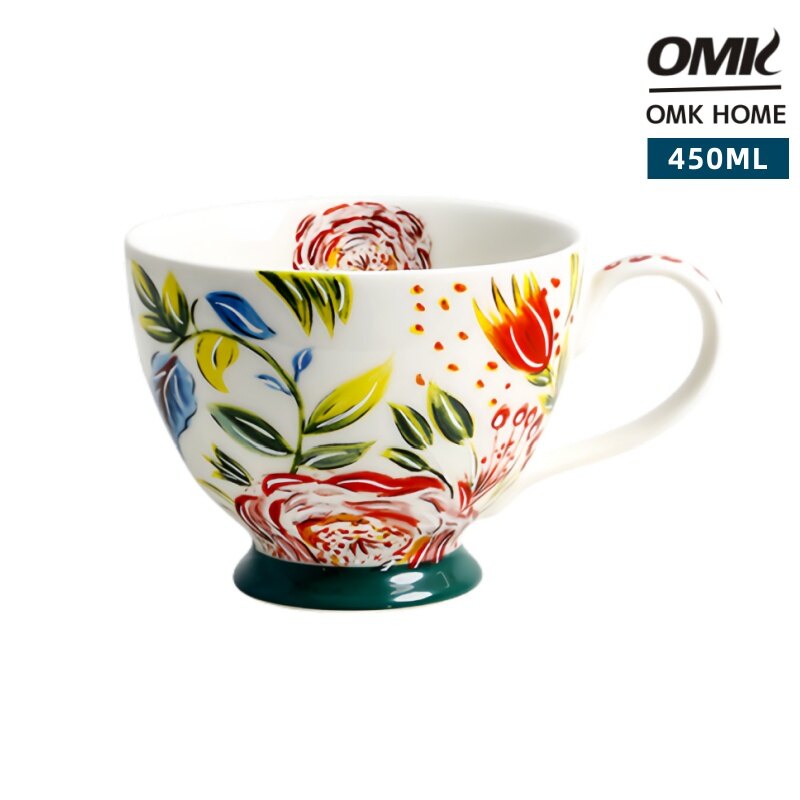 OMK American hand-painted ceramic 450ML breakfast cup mug coffee
