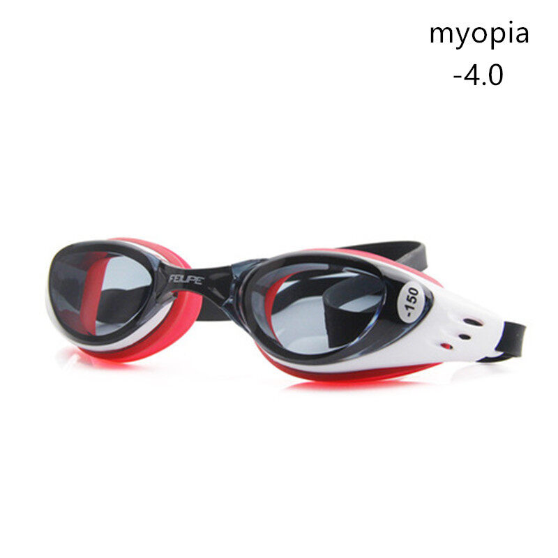 Prescription Myopia Swim Goggles with Nose Diopter Swimming Pool Antifog HD 100 silicone Diving