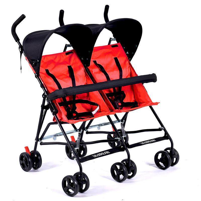 Travel Portable Double Stroller For Twins Folding Umbrella Baby Cart Double Strollers Twins Babies Umbrella Stroller Lightweight Singapore