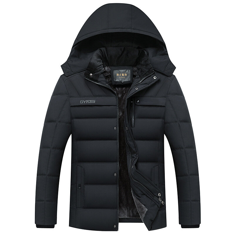 Men Winter Jacket Thick Warm Jacket With Detachable Hemline Plus Size 5XL Practical Windproof Jacket
