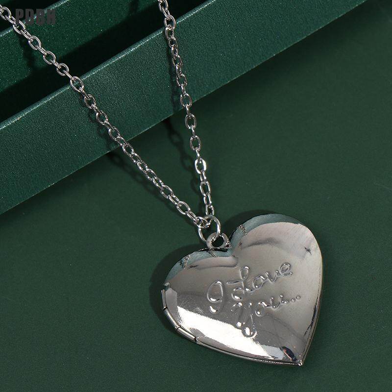 Love Heart Locket Pendants Openable Photo Frame Glossy Family Picture Necklace