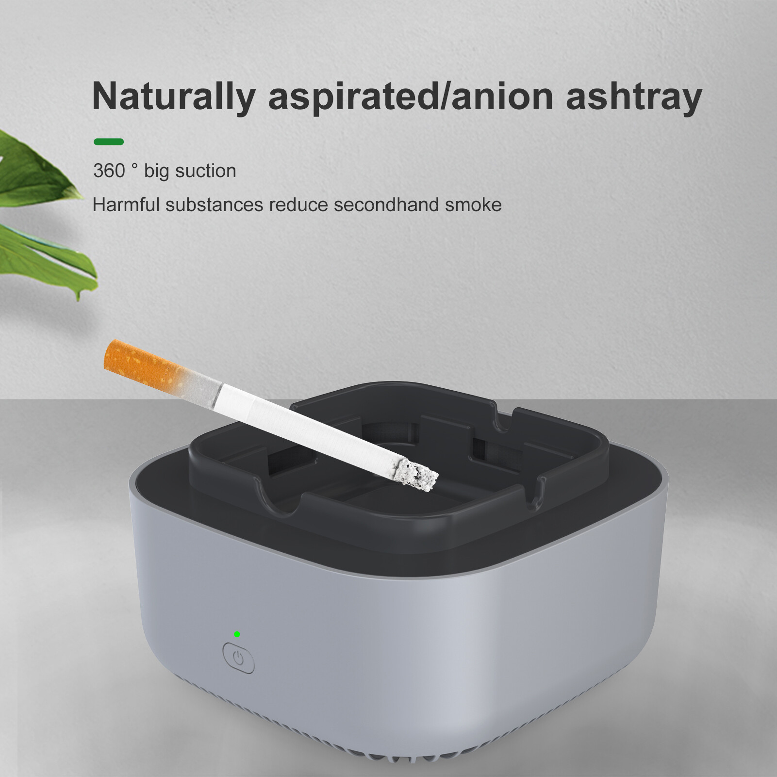 Terylin Direct Suction Smokeless Ashtray 360 Degree Surround Automatic Shut-down 600mAh Ashtray Air Purifier for Home