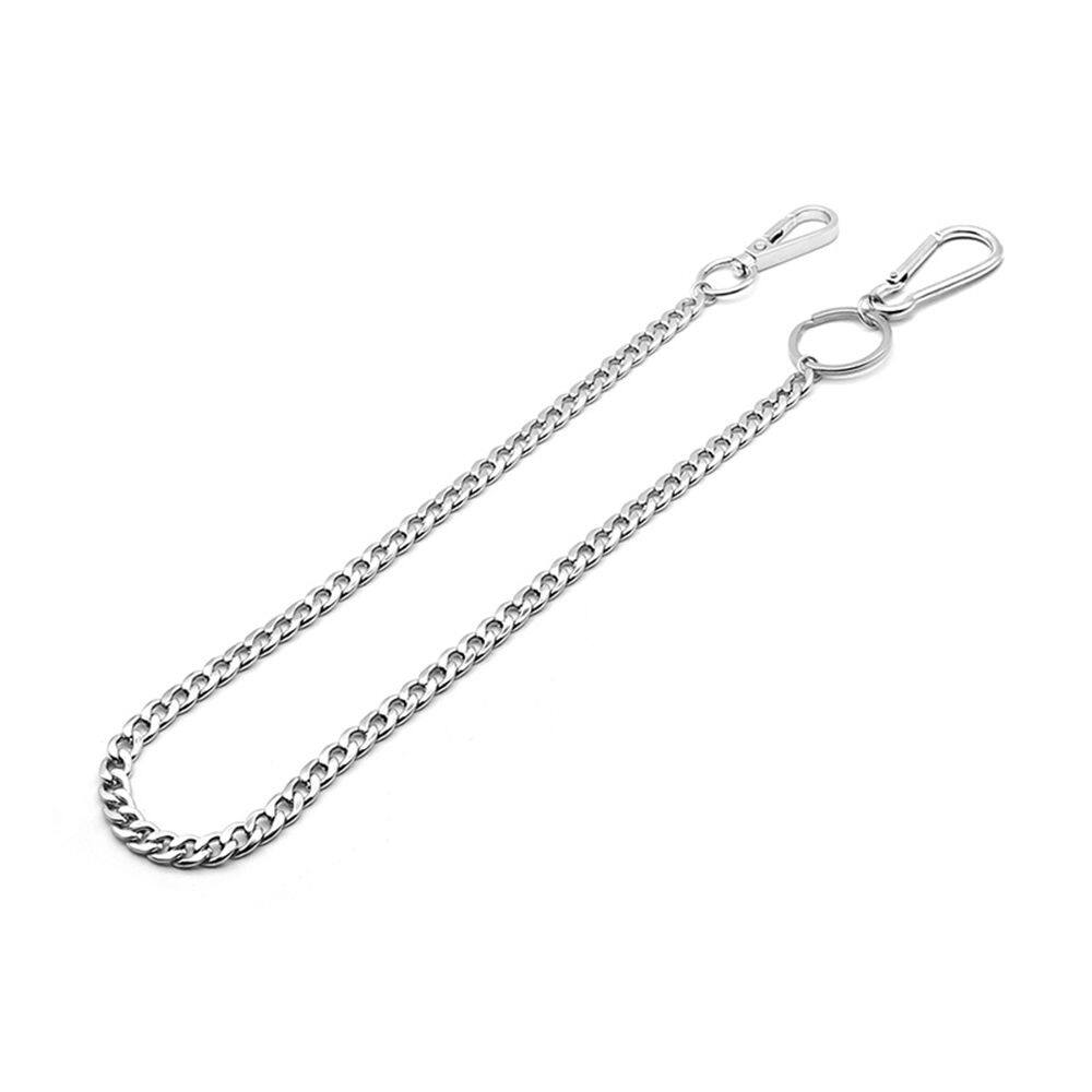 Dây xích quần unisex pinkwsdq dây xích dài vòng lớn, quần hiphop kim loại inox, dây xích dây đeo ví móc chìa khóa xích