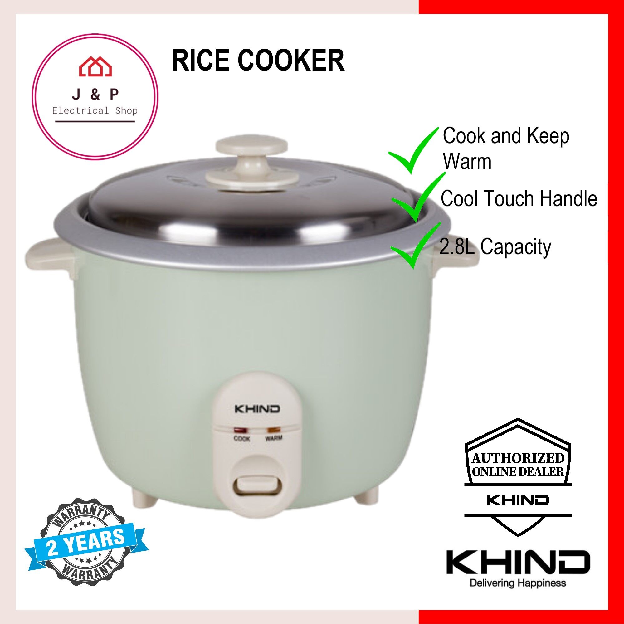 💥KHIND Rice Cooker 2.8L RC728💥 [ READY STOCK] Lazada