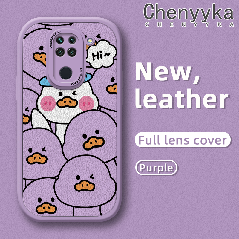 Chenyyka Casing For Xiaomi Redmi Note 9 Note 9s Note 9 Pro Max Xiaomi Poco M2 Pro Case Cartoon Cute Duck Original Shockproof Leather Phone Case Fashion New Design Pattern Soft Silicone Case Full Lens Cover Camera Protection Case