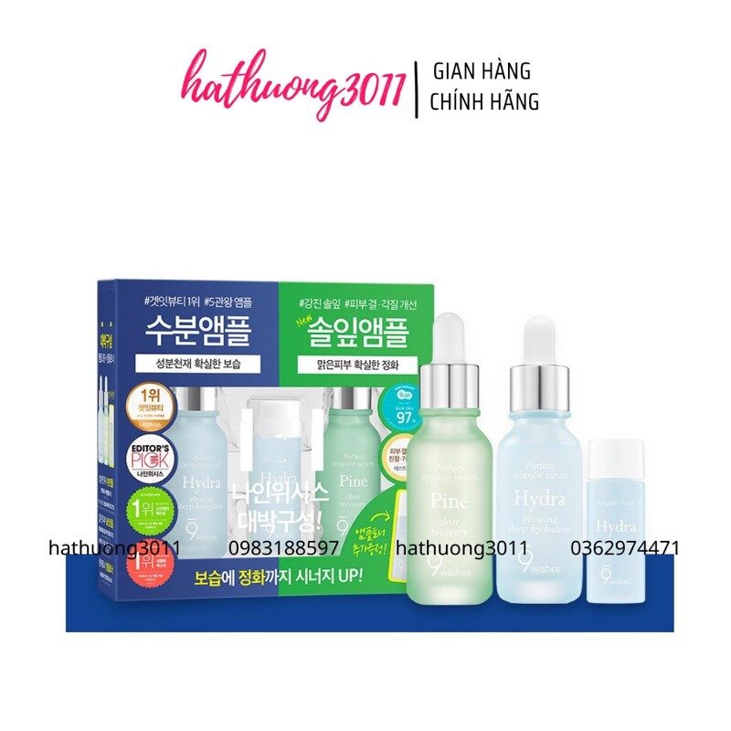 Set Serum Dưỡng Da Perfect Ampole Serum 9wishes.