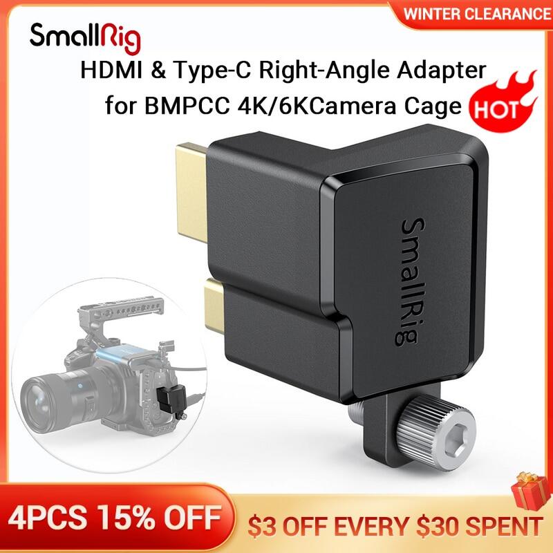 Smallrig HDMI/USB Type-C Right-Angle Adapter For Blackmagic Pocket Cinema Camera BMPCC 4K BMPCC 6K Pro Camera Cage 2700/3289