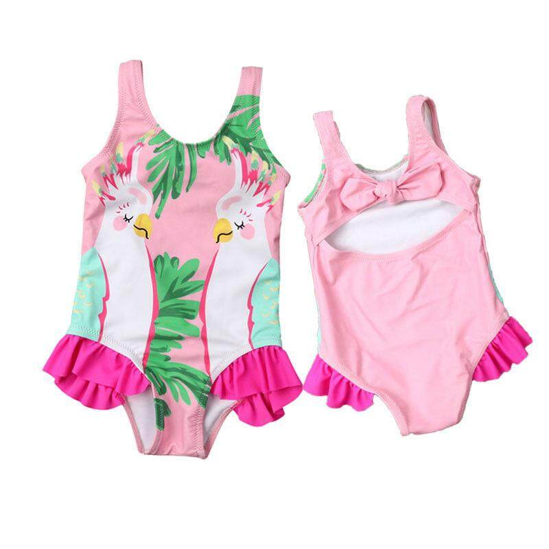 Kids Baby Girls Parrots Bikini Swimwear Swimsuit Bathing Suit Swimming Costume