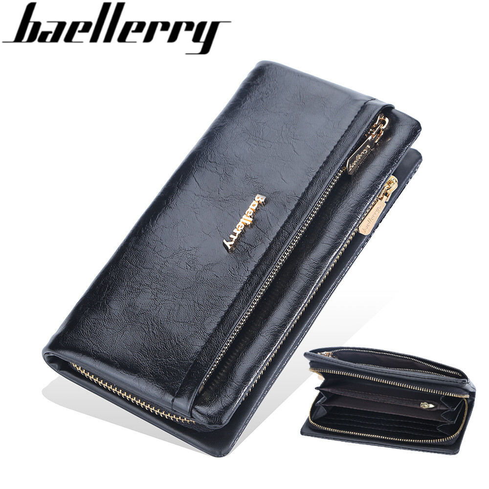 Baellerry 2022 New Women Wallets Fashion Long Leather Top Quality Card Holder Classic Female Purse Double Zipper Brand Wallet For Women