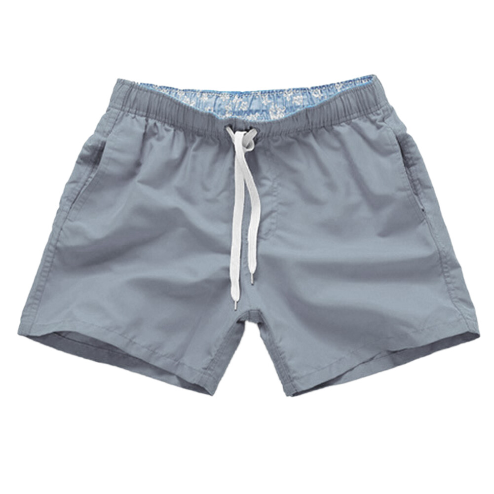 qizhangwei® Casual Solid Color Summer Beach Shorts Pants Men Drawstring Swimming Trunks