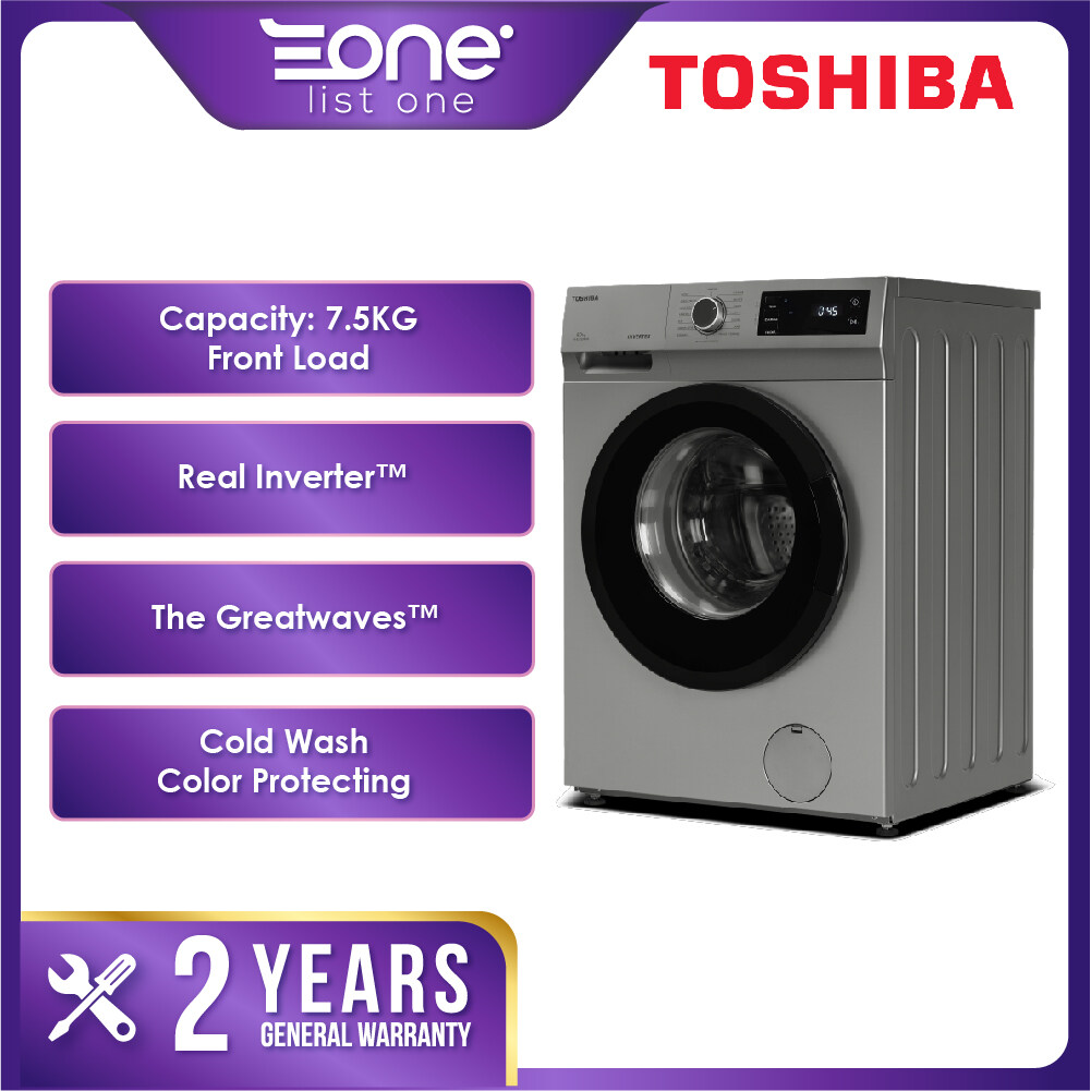 Toshiba 7.5KG Front Load Real Inverter Washing Machine TWBH85S2M(WK