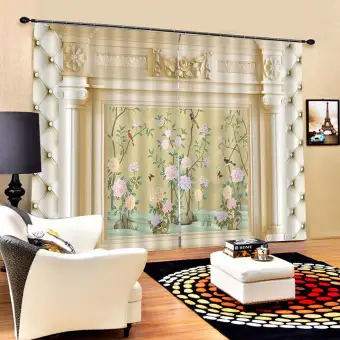 Loviver Shower Curtain Scenery Window Curtains 3d Printing Room