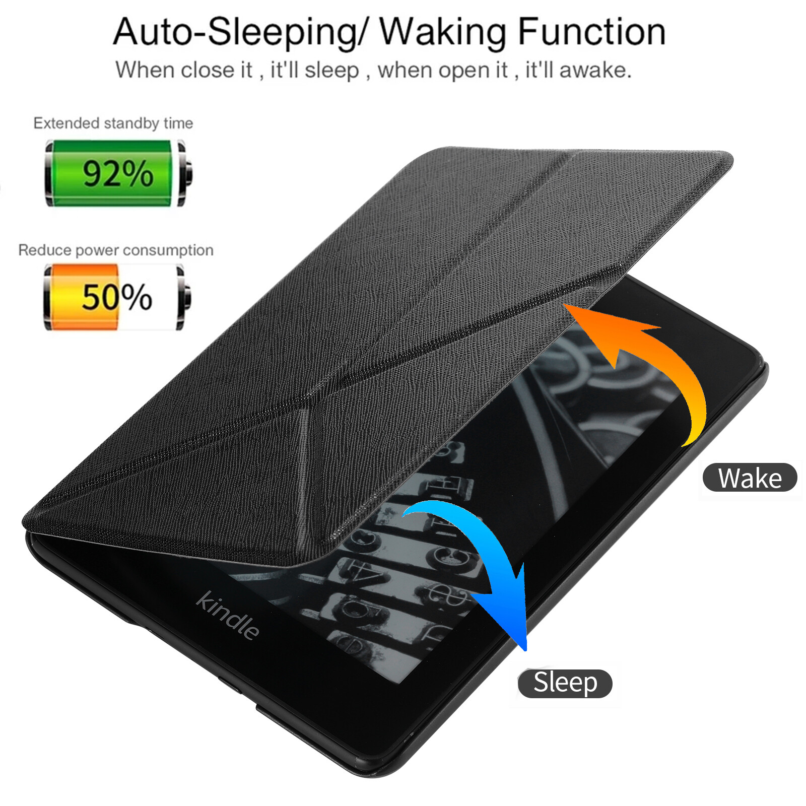For Amazon Kindle 10th Generation E-Reader Fashion Deformed Folding Satnd Casing Paperwhite 4 KPW4 PQ94WIF 2018 PU Leather Cover Kindle Youth Lite 2019 J9G29R e-Book Flip Case