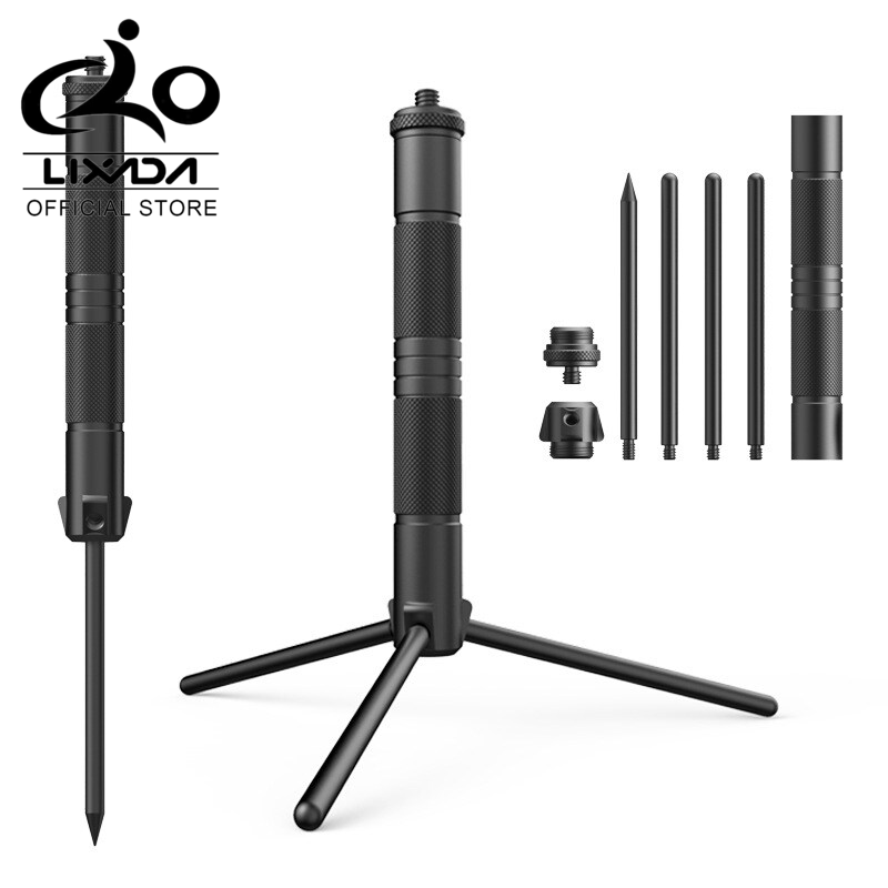 Aluminum Lantern Stand Camping Lamp Pole Foldable Light Support Holder Lamp Bracket Camera Phone Tripod Stand For Picnic Hiking Backpacking Fishing Garden BBQ